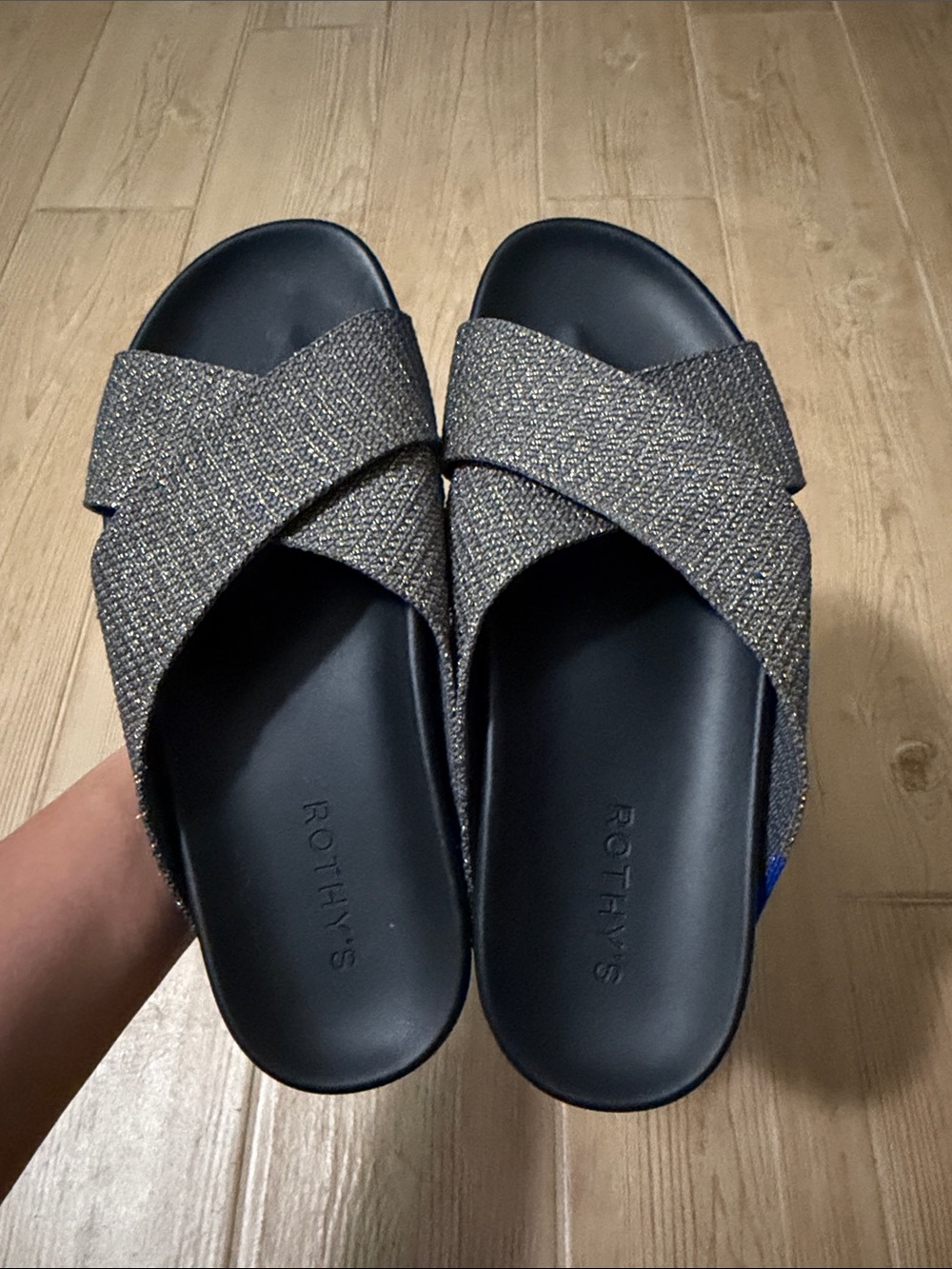 Rothy's Women's The Weekend Slide in Sparkling Gray